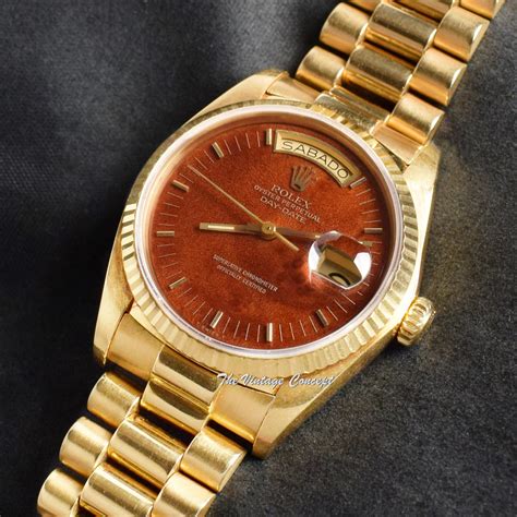 rolex 18k day date wood dial|rolex day date chart.